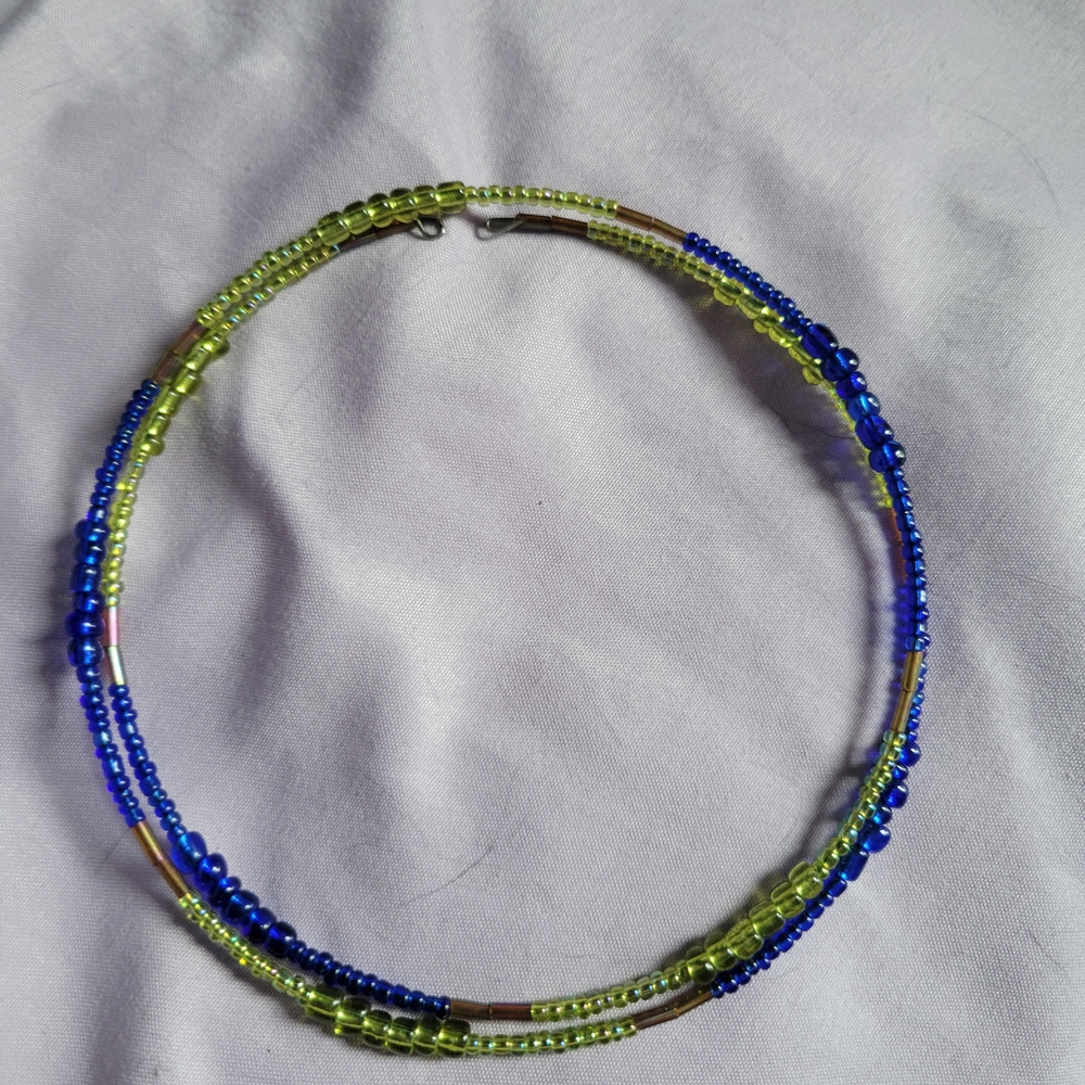 Elegant Blue and Green Beaded Necklace